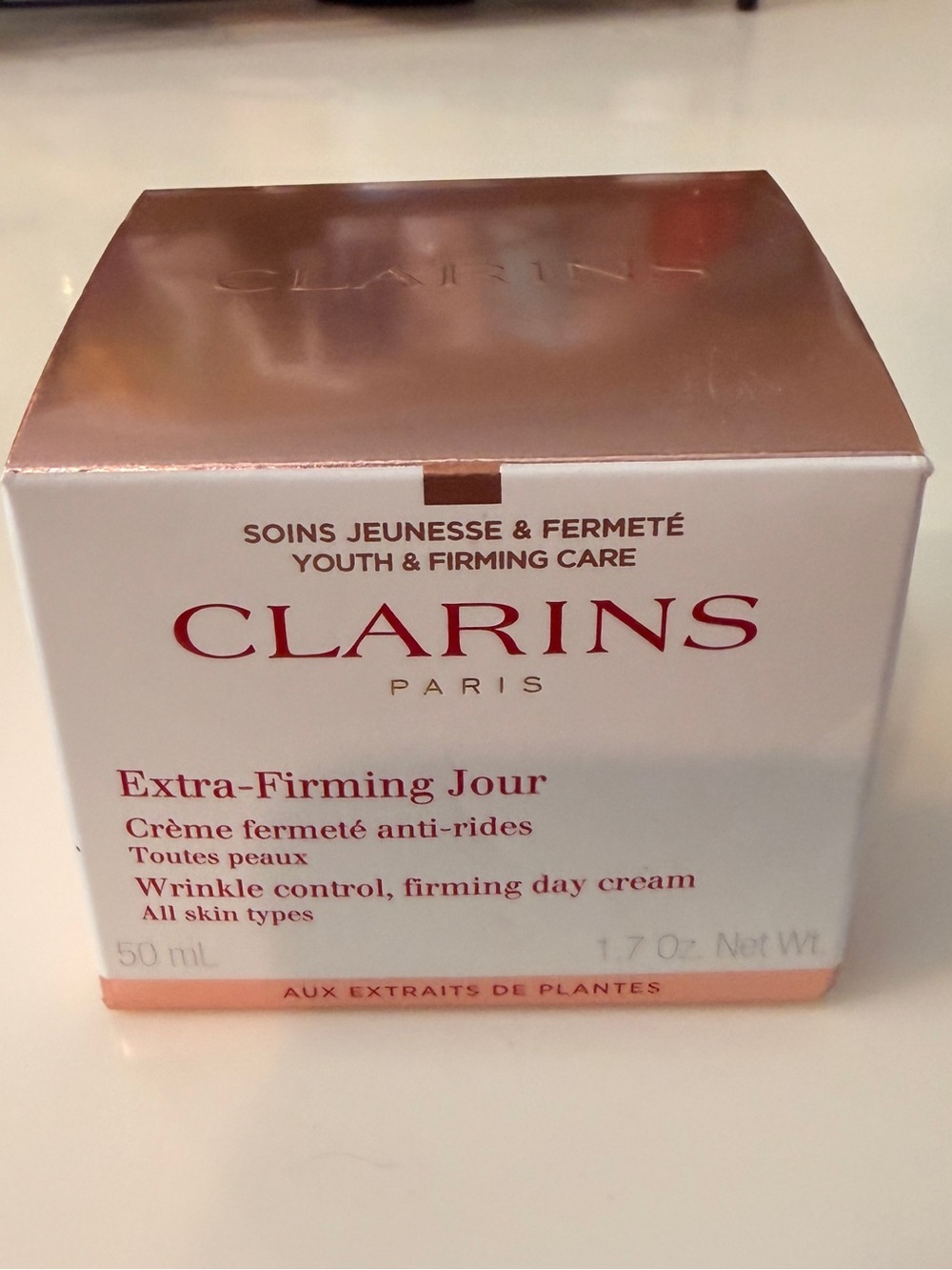 BNIB Clarins Extra-Firming Jour Cream & Velvet Cleansing Milk full sized Bundle - Picture 2 of 7